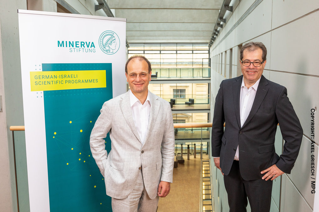 The Managing Directors of the Minerva Stiftung, Prof. Ulman Lindenberger and Maximilian Prugger (from left to right)